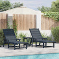 Sonnenliege 3 pcs Marineblau Polyethylen