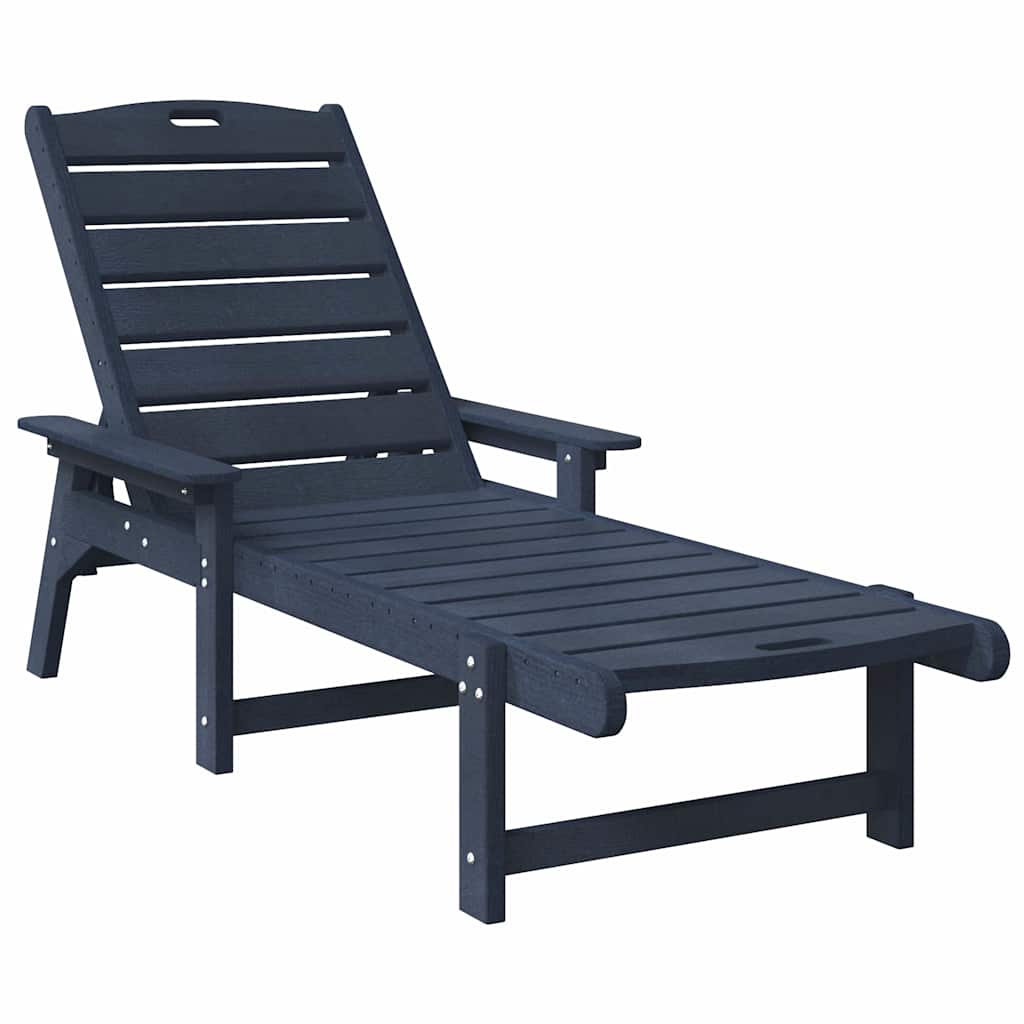 Sonnenliege 3 pcs Marineblau Polyethylen