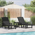 Sonnenliege 3 pcs Schwarz Polyethylen