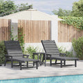 Sonnenliege 3 pcs Hellgrau Polyethylen