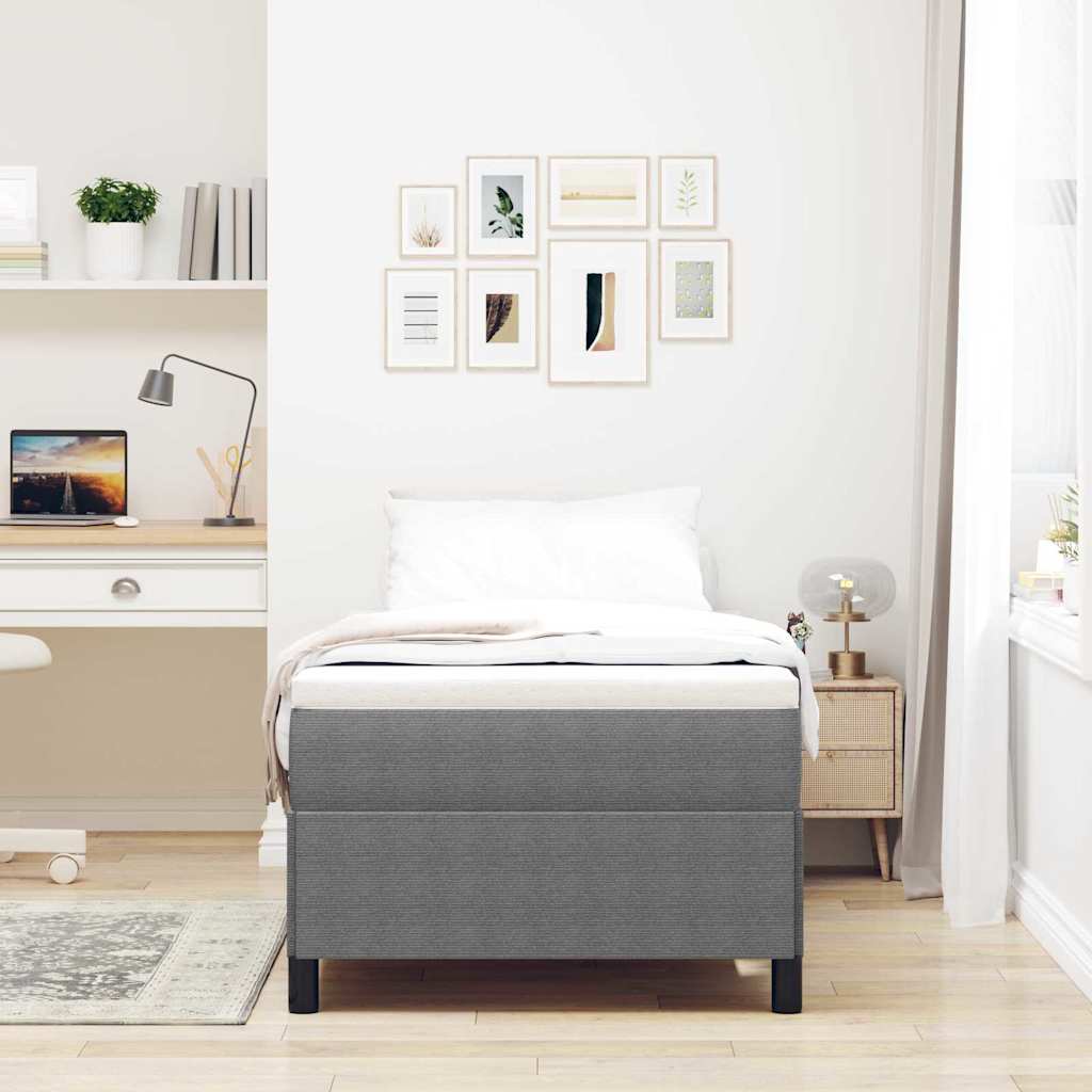 Boxspringbett Hellgrau 80 x 200 cm Cordstoff