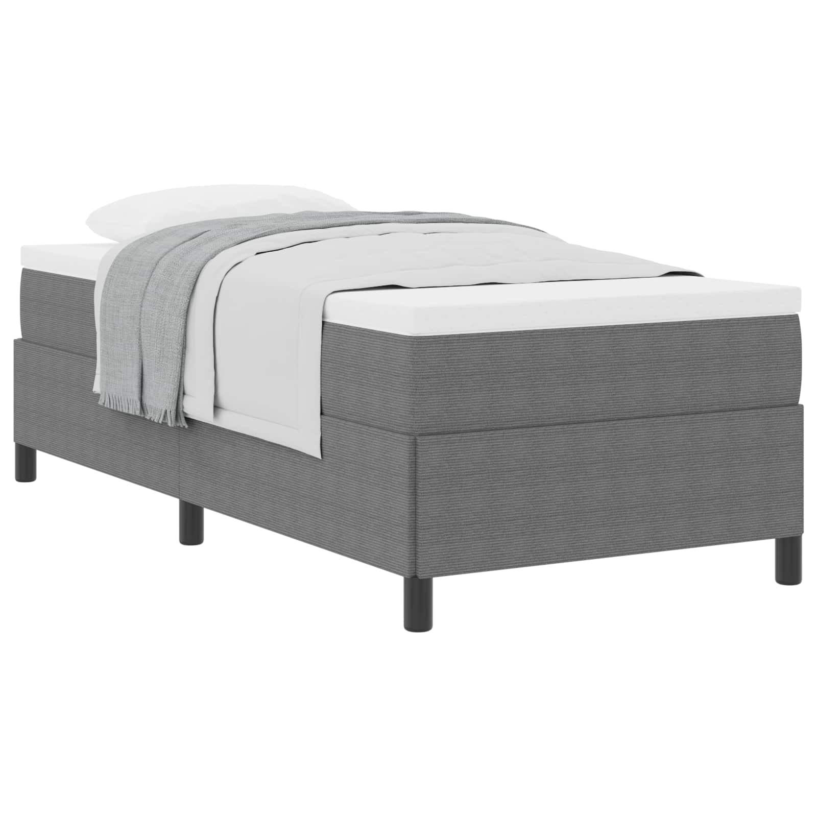 Boxspringbett Hellgrau 80 x 200 cm Cordstoff