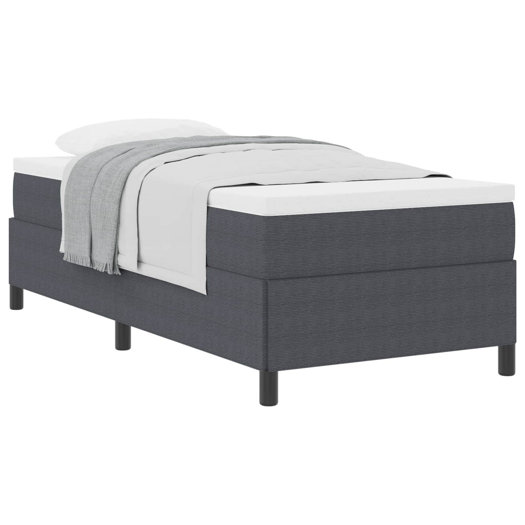 Boxspringbett Dunkelgrau 80 x 200 cm Cordstoff