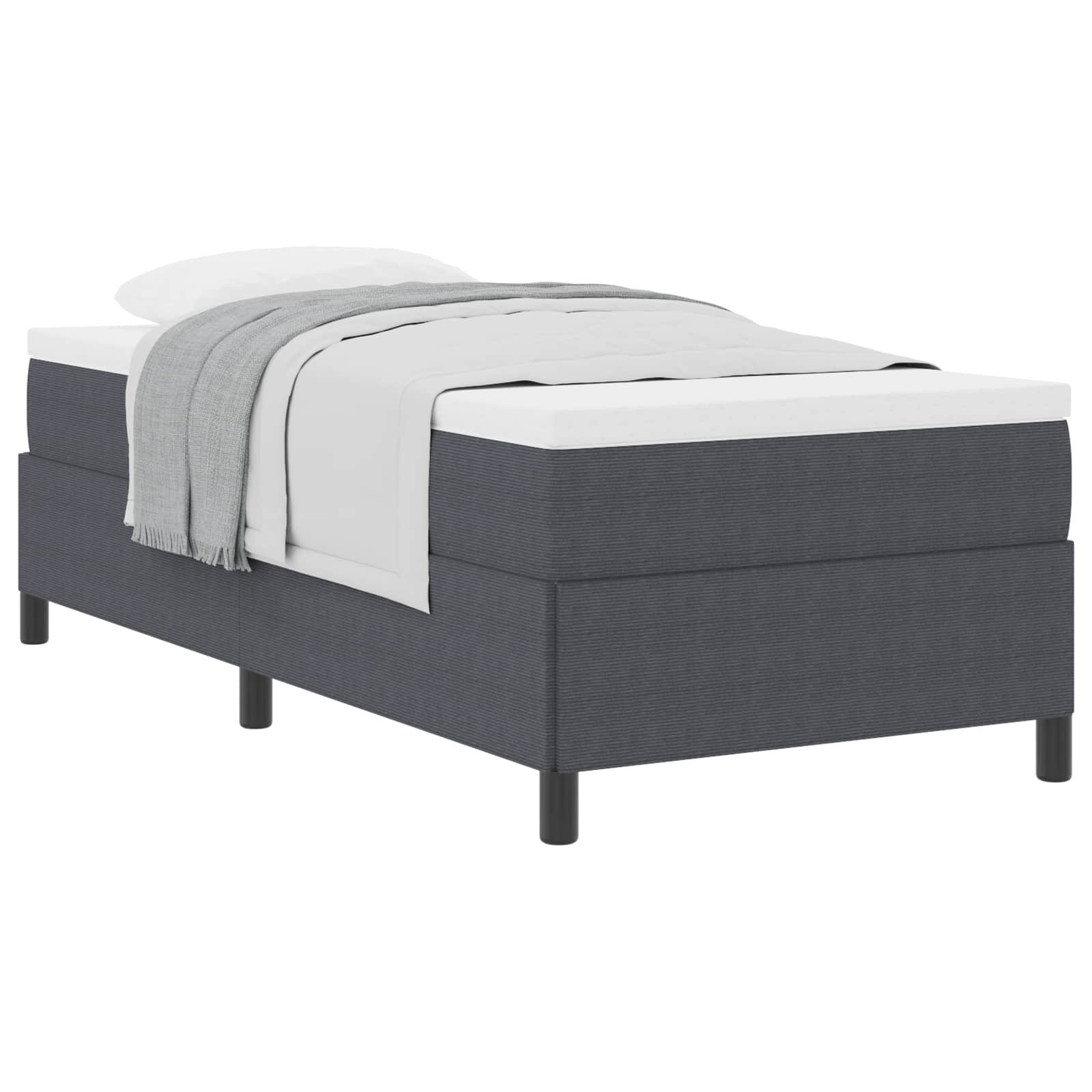 Boxspringbett Dunkelgrau 80 x 200 cm Cordstoff