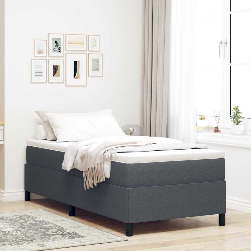 Boxspringbett Dunkelgrau 90 x 200 cm Cordstoff