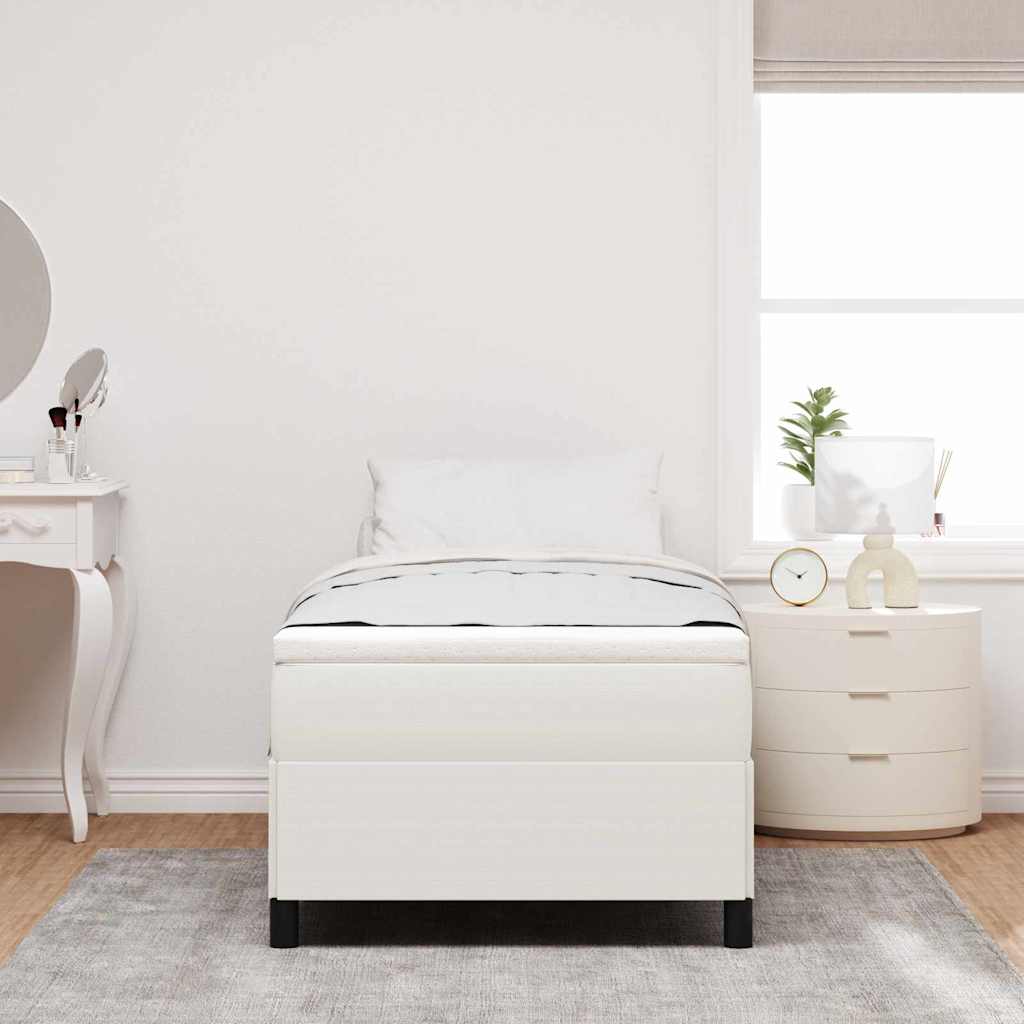 Boxspringbett Creme 90 x 200 cm Cordstoff