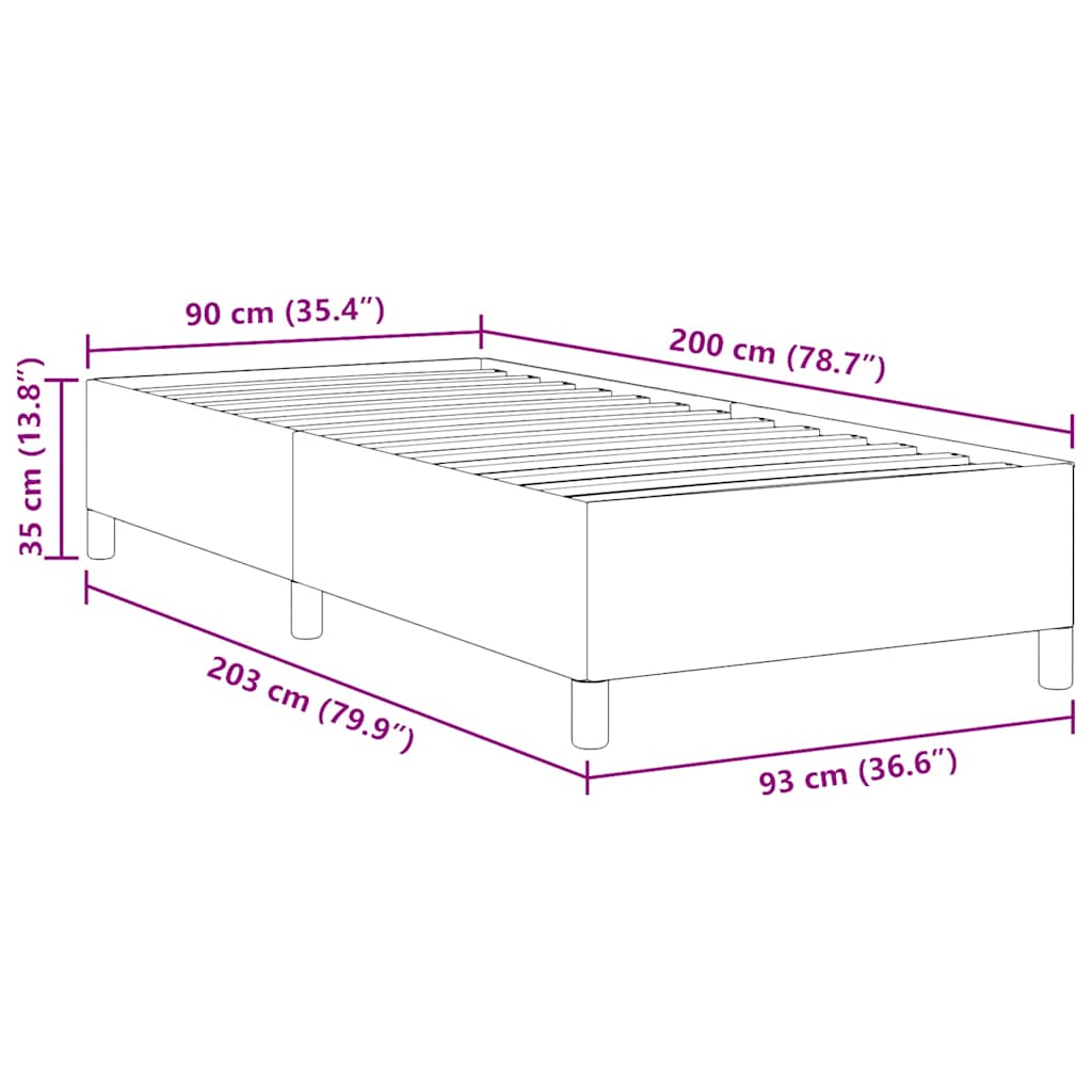Boxspringbett Creme 90 x 200 cm Cordstoff