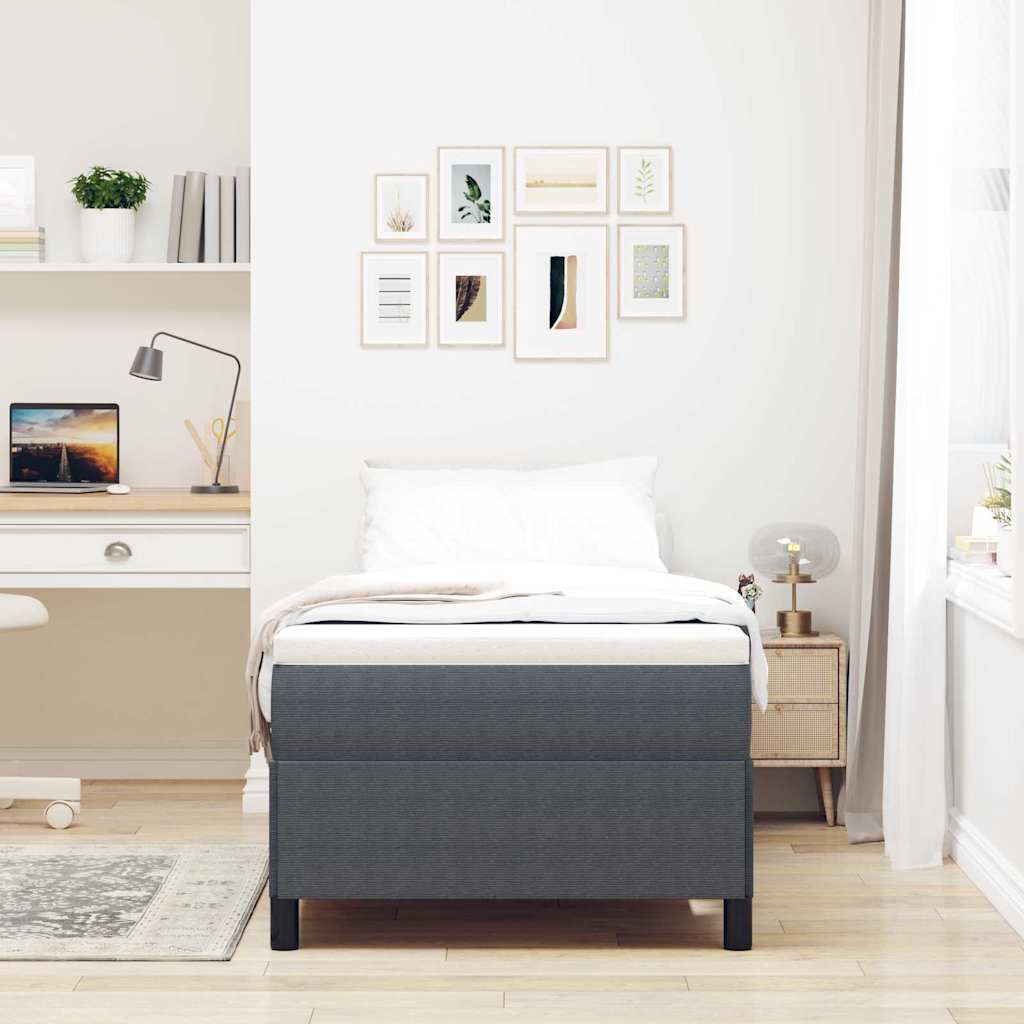 Boxspringbett Dunkelgrau 100 x 200 cm Cordstoff