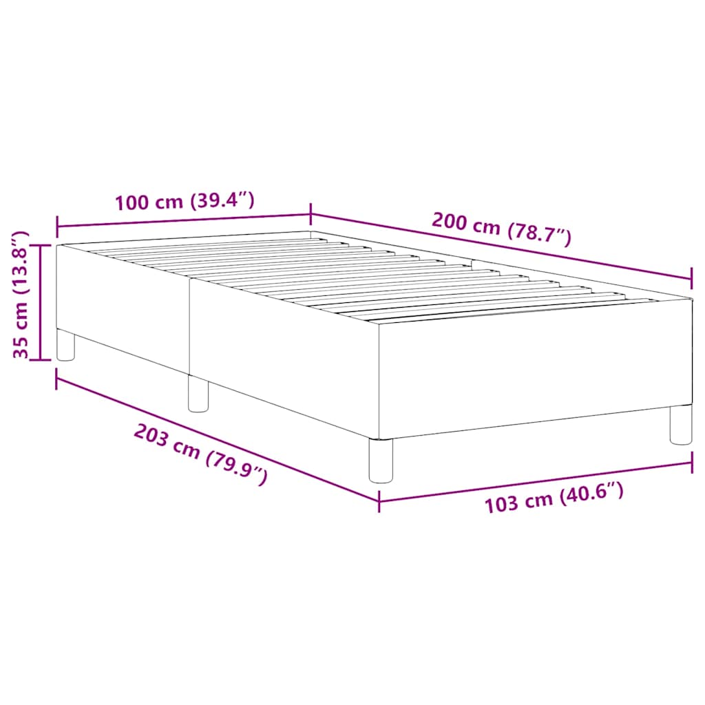 Boxspringbett Dunkelgrau 100 x 200 cm Cordstoff