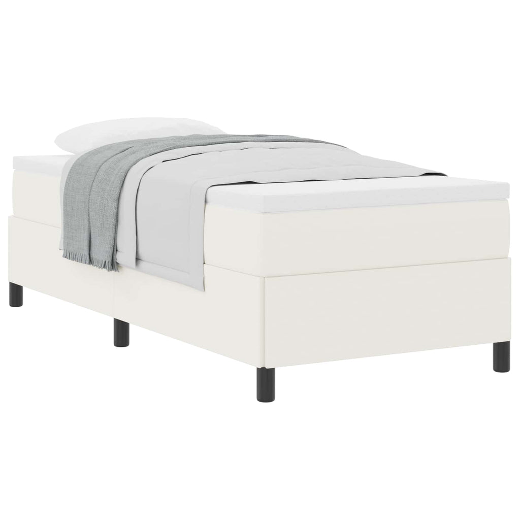 Boxspringbett Creme 100 x 200 cm Cordstoff