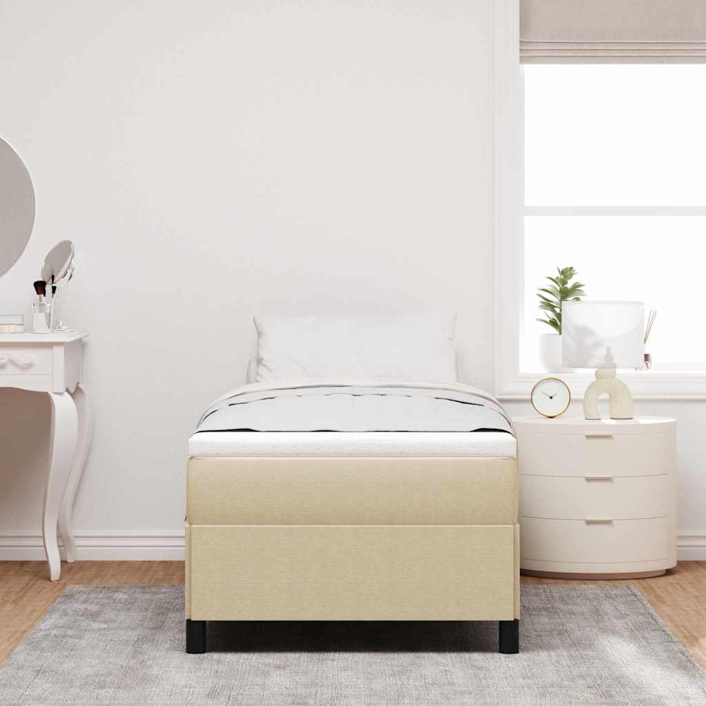 Boxspringbett Grau-Grün 100 x 200 cm Cordstoff