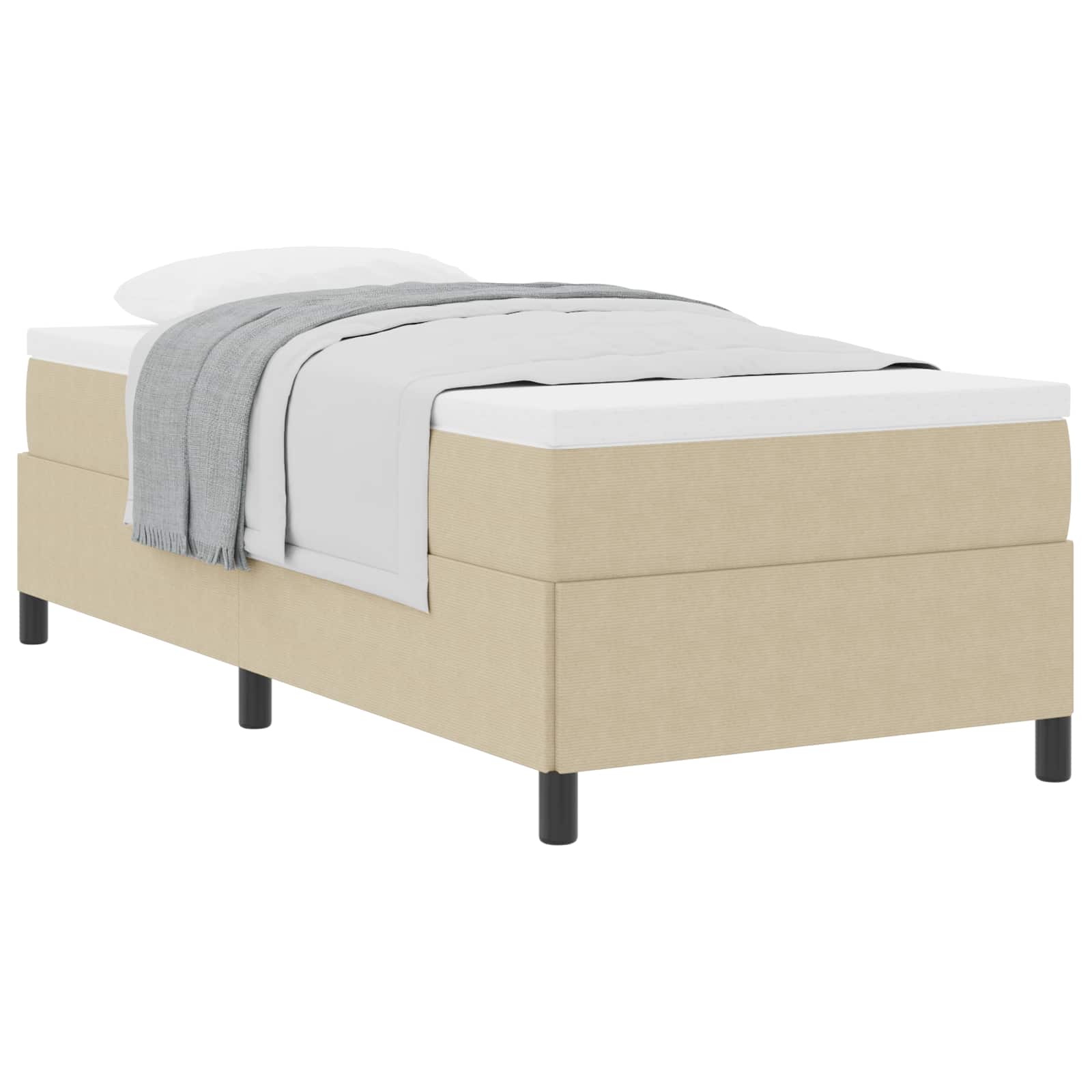 Boxspringbett Grau-Grün 100 x 200 cm Cordstoff