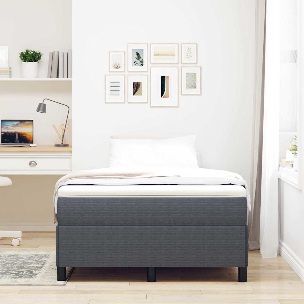 Boxspringbett Dunkelgrau 120 x 190 cm Cordstoff