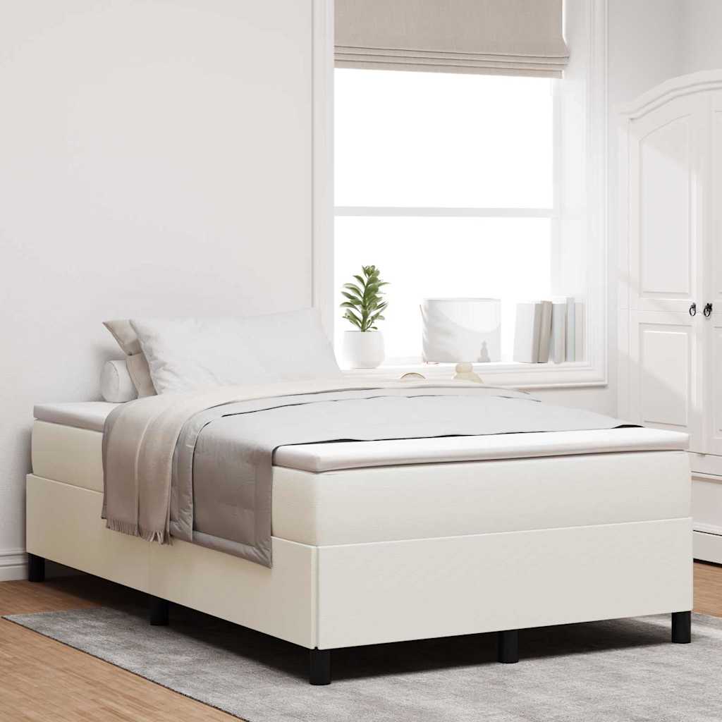 Boxspringbett Creme 120 x 190 cm Cordstoff