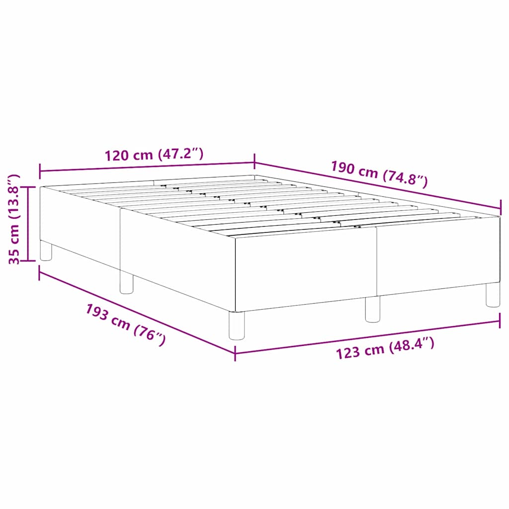 Boxspringbett Creme 120 x 190 cm Cordstoff
