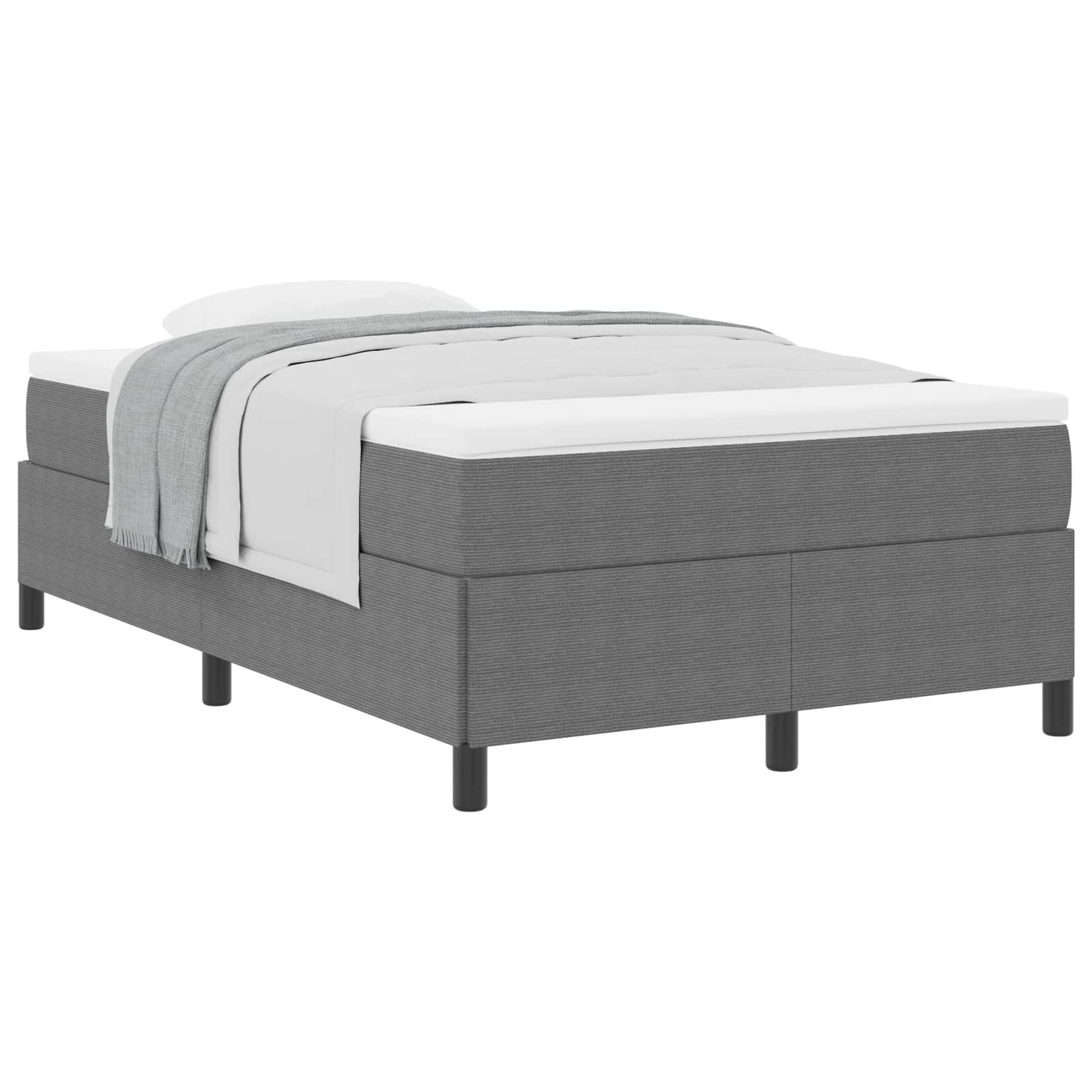 Boxspringbett Hellgrau 120 x 200 cm Cordstoff