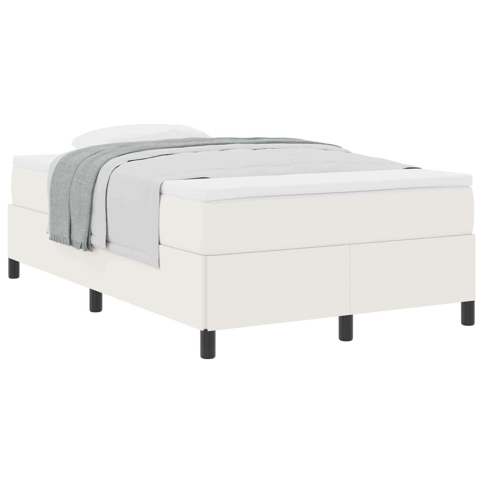 Boxspringbett Creme 120 x 200 cm Cordstoff