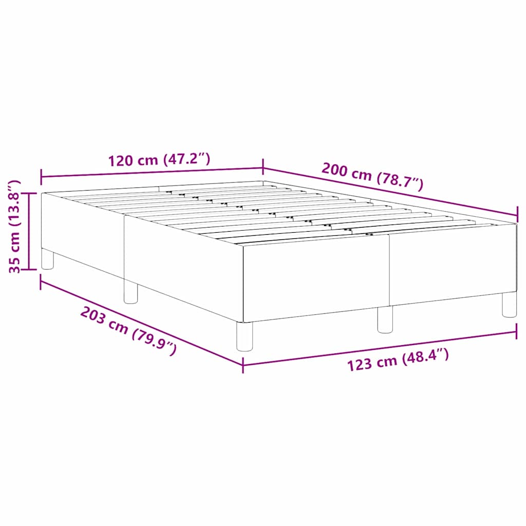 Boxspringbett Blau 120 x 200 cm Cordstoff