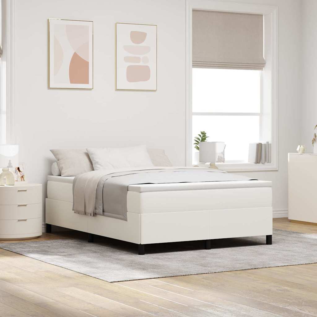 Boxspringbett Creme 140 x 190 cm Cordstoff