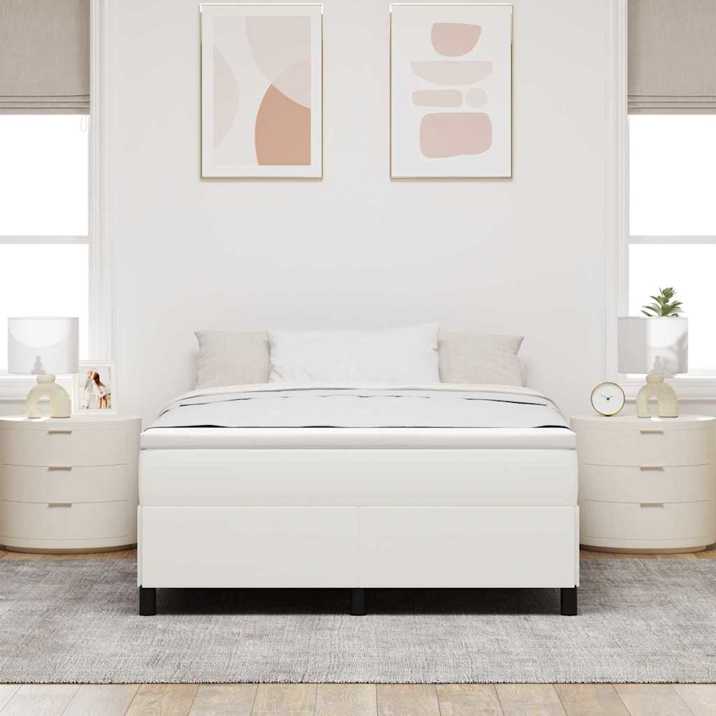 Boxspringbett Creme 140 x 190 cm Cordstoff