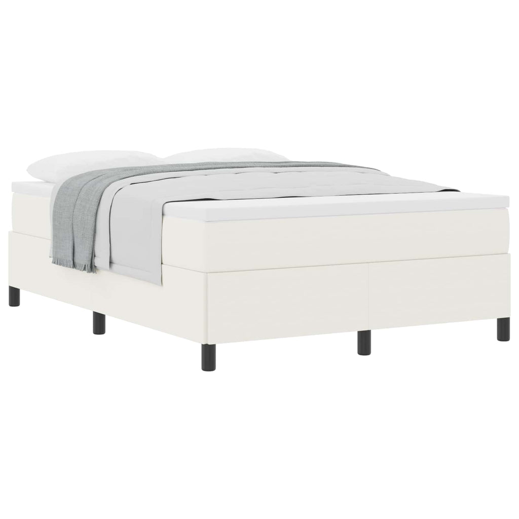 Boxspringbett Creme 140 x 190 cm Cordstoff