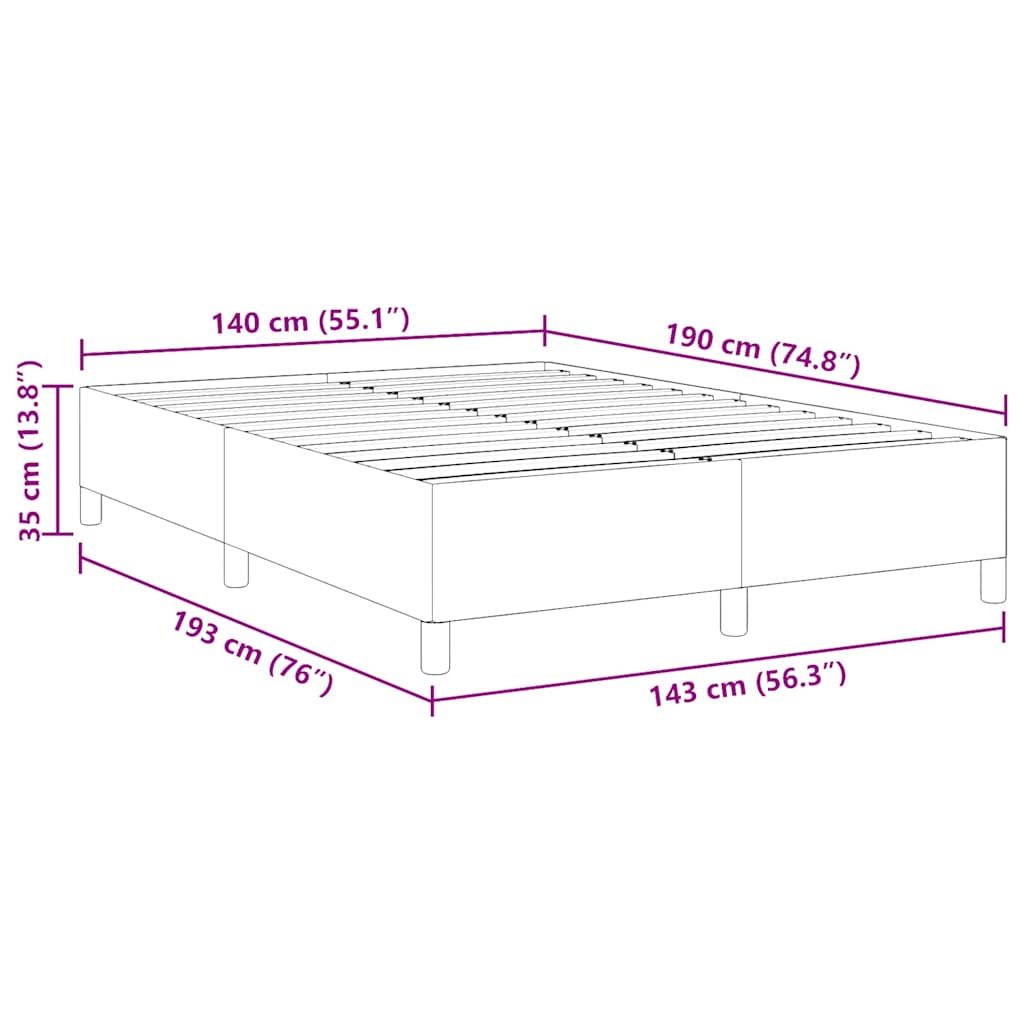 Boxspringbett Creme 140 x 190 cm Cordstoff