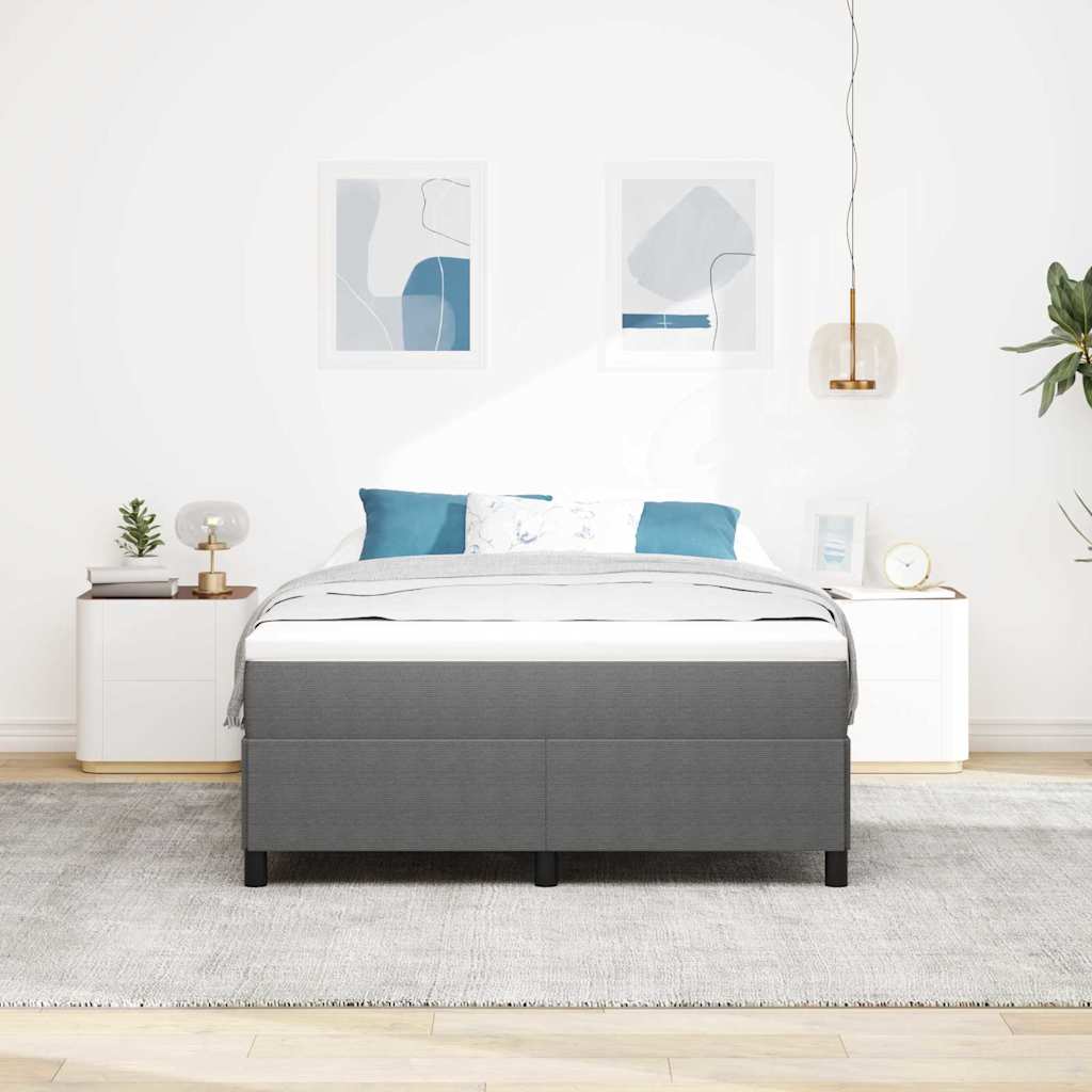 Boxspringbett Hellgrau 140 x 200 cm Cordstoff