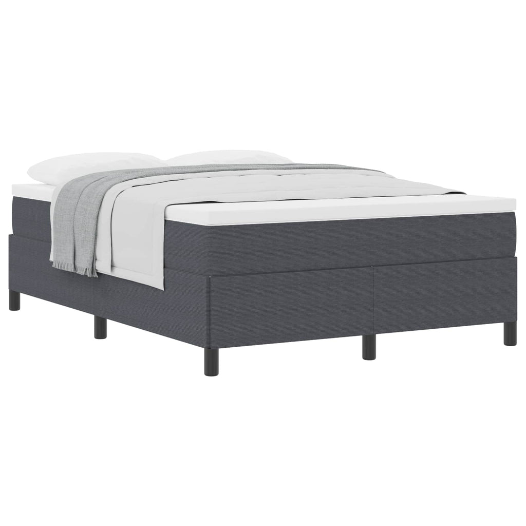Boxspringbett Dunkelgrau 140 x 200 cm Cordstoff