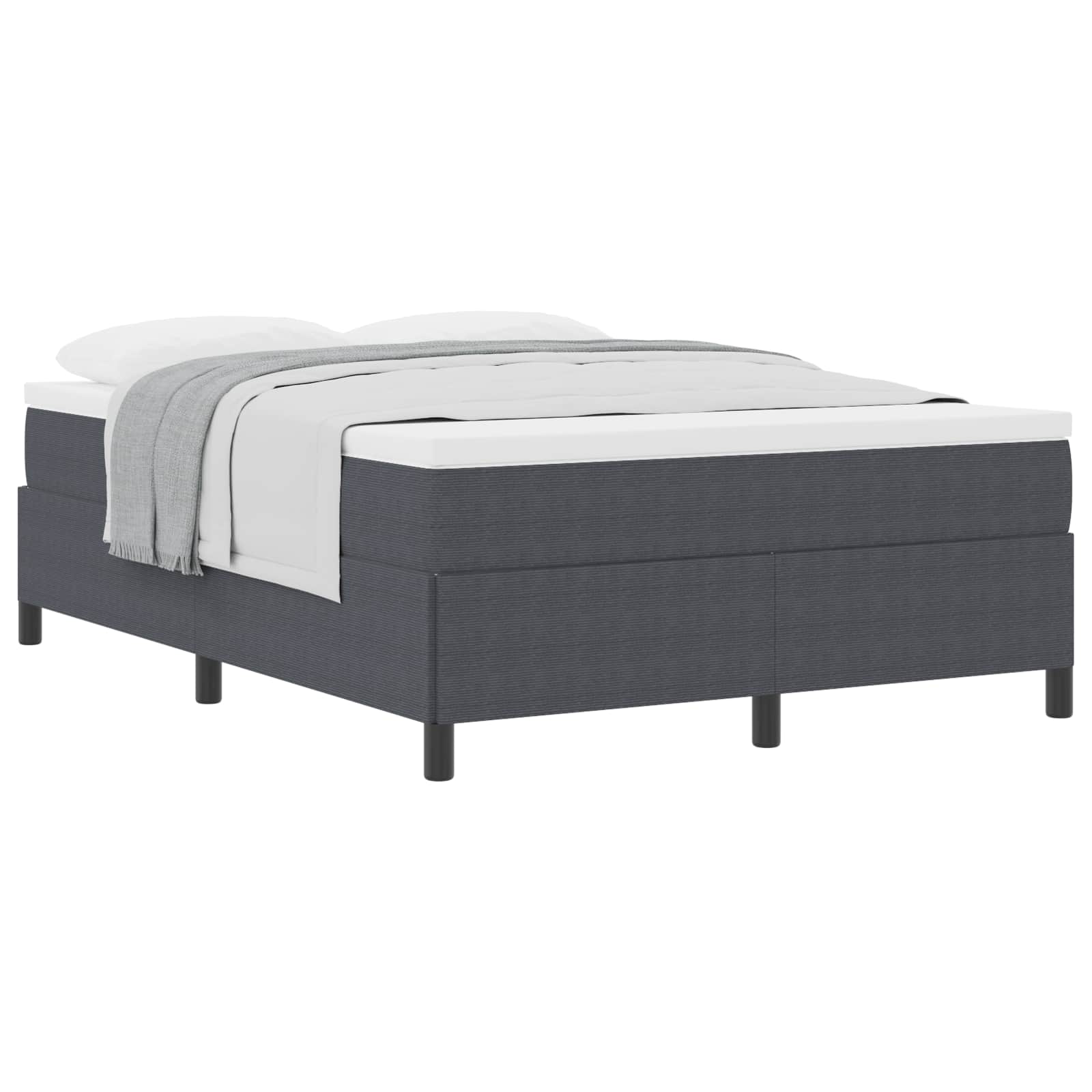 Boxspringbett Dunkelgrau 140 x 200 cm Cordstoff