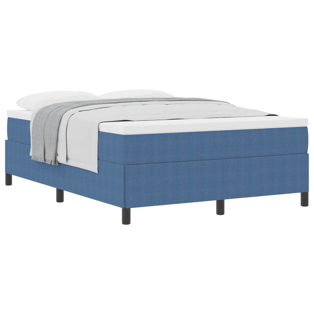 Boxspringbett Blau 140 x 200 cm Cordstoff