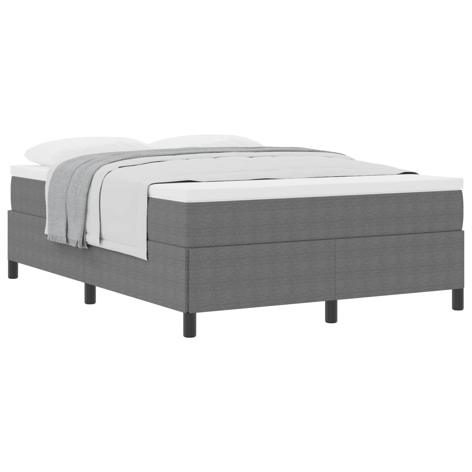Boxspringbett Hellgrau 160 x 200 cm Cordstoff