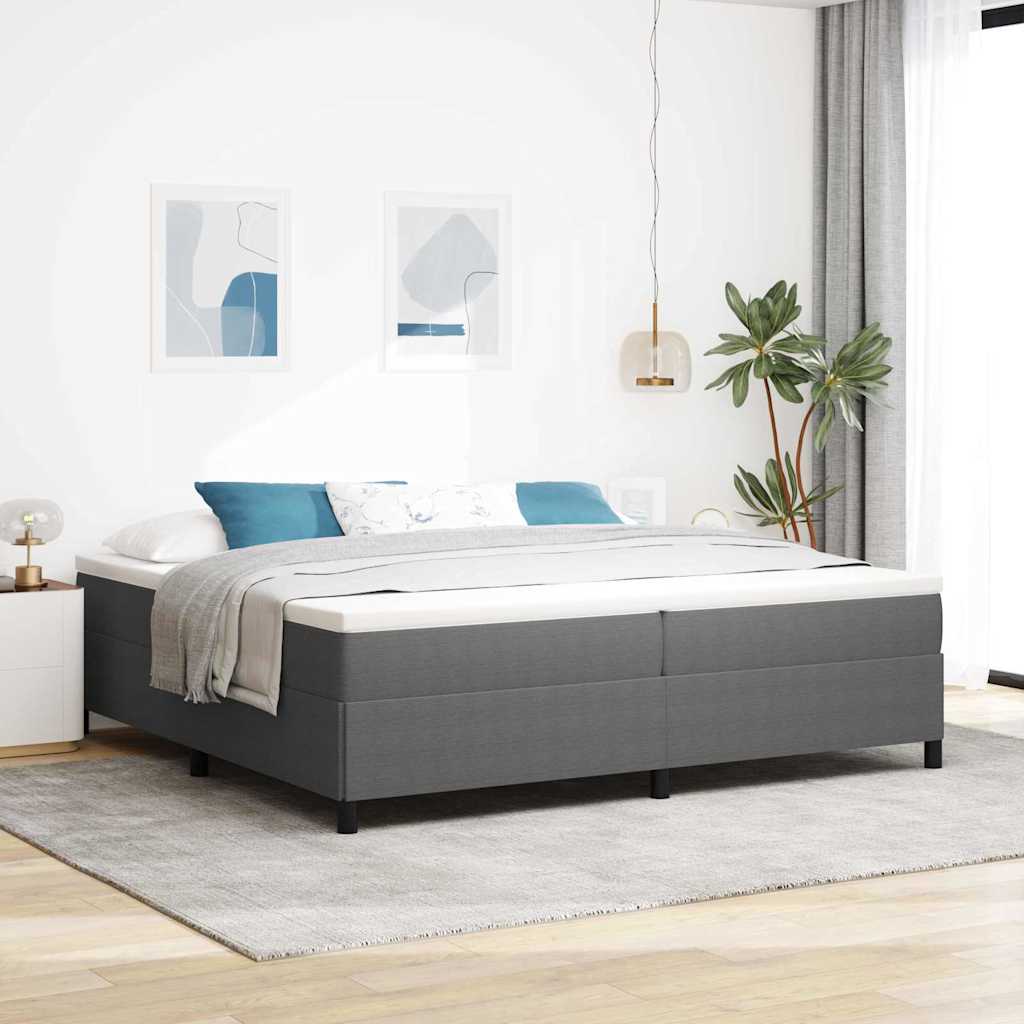 Boxspringbett Hellgrau 200 x 200 cm Cordstoff