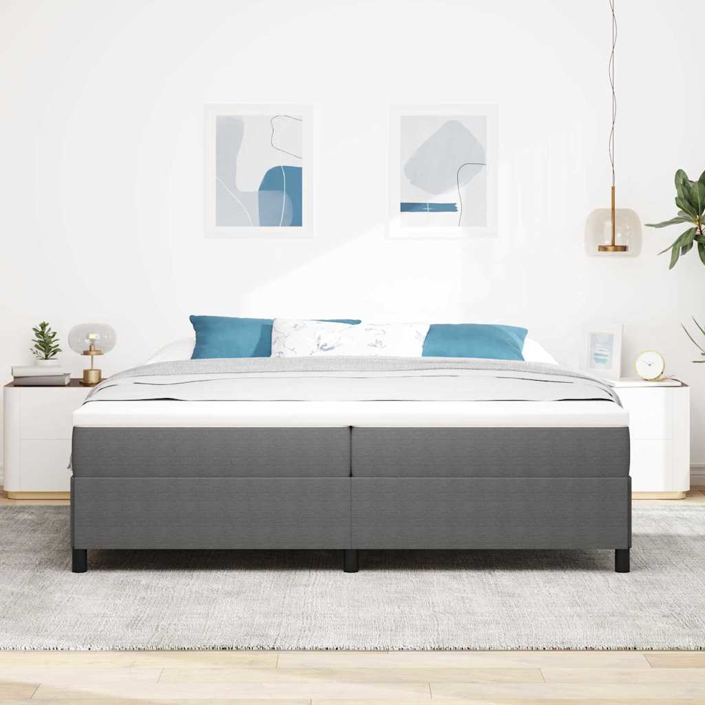 Boxspringbett Hellgrau 200 x 200 cm Cordstoff