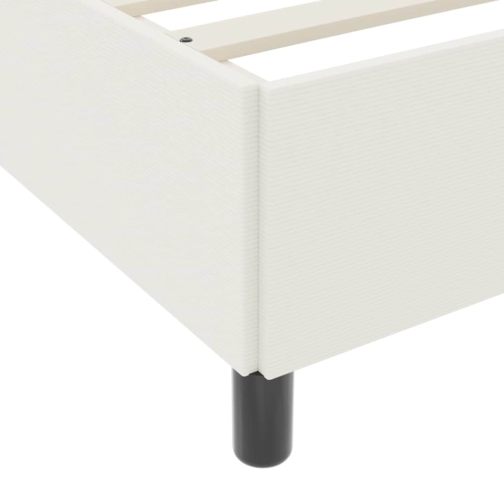Boxspringbett Creme 200 x 200 cm Cordstoff