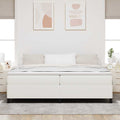 Boxspringbett Creme 200 x 200 cm Cordstoff