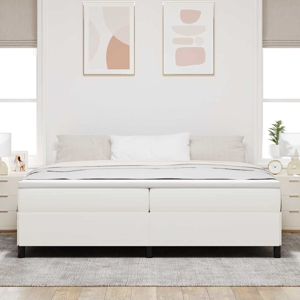Boxspringbett Creme 200 x 200 cm Cordstoff