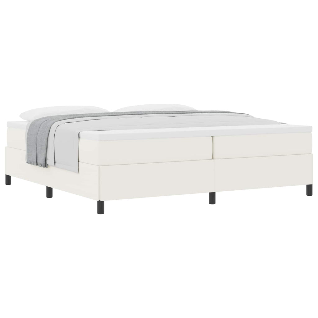 Boxspringbett Creme 200 x 200 cm Cordstoff