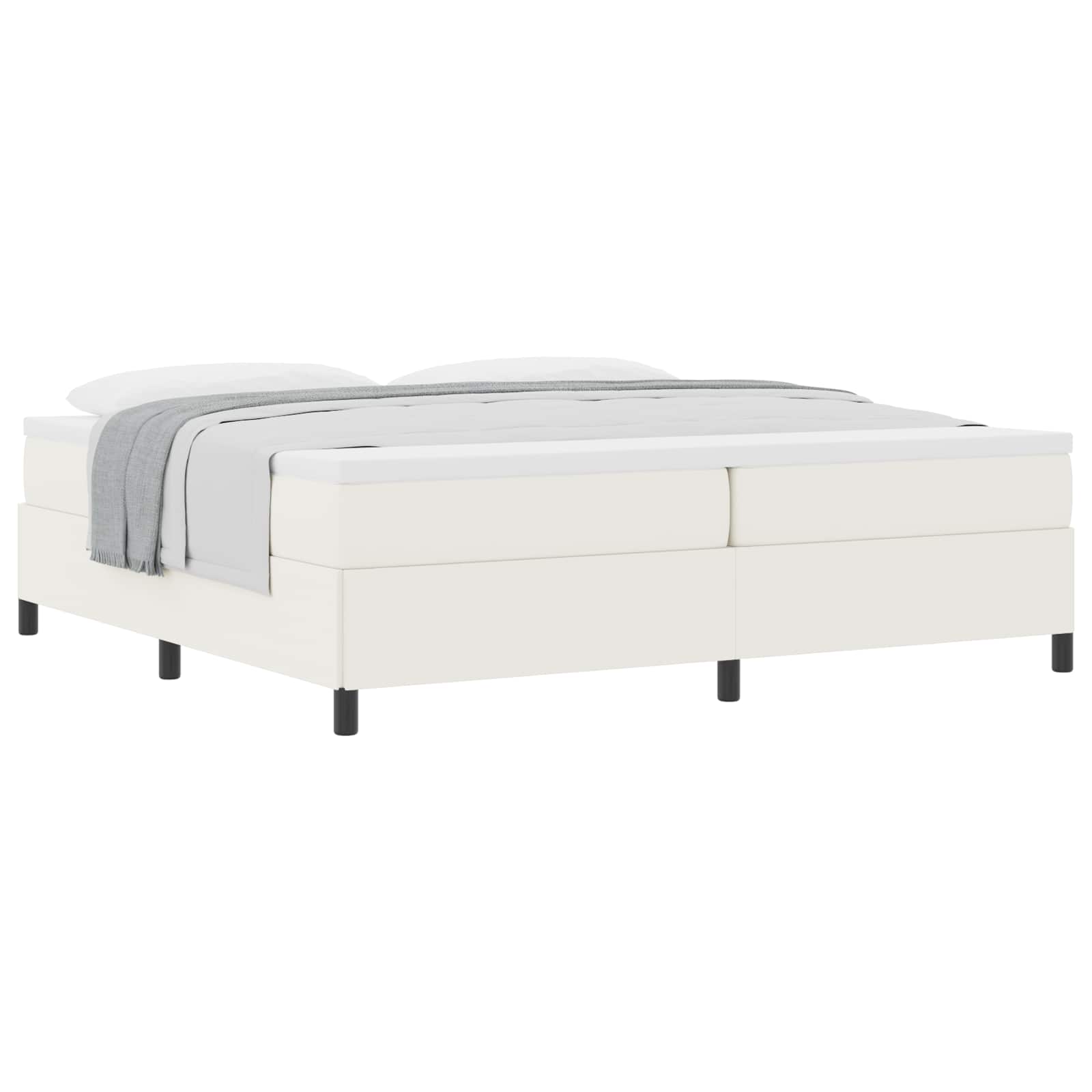 Boxspringbett Creme 200 x 200 cm Cordstoff