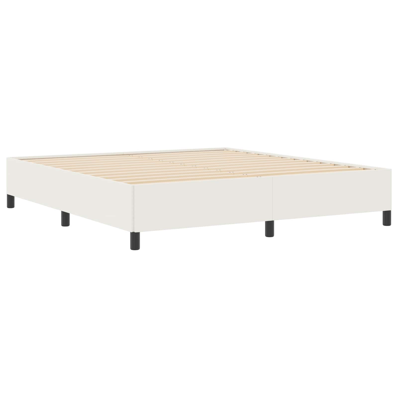 Boxspringbett Creme 200 x 200 cm Cordstoff