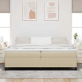 Boxspringbett Grau-Grün 200 x 200 cm Cordstoff