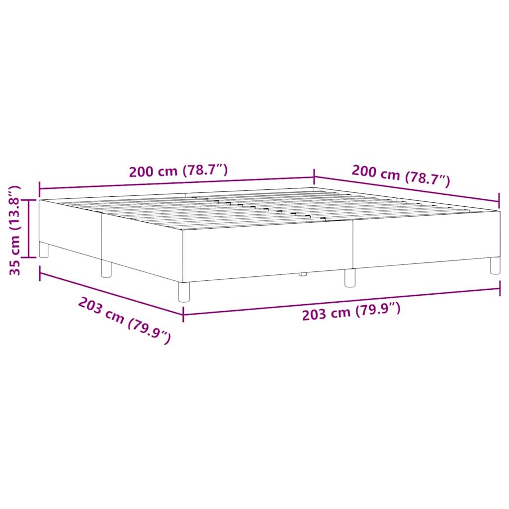 Boxspringbett Grau-Grün 200 x 200 cm Cordstoff
