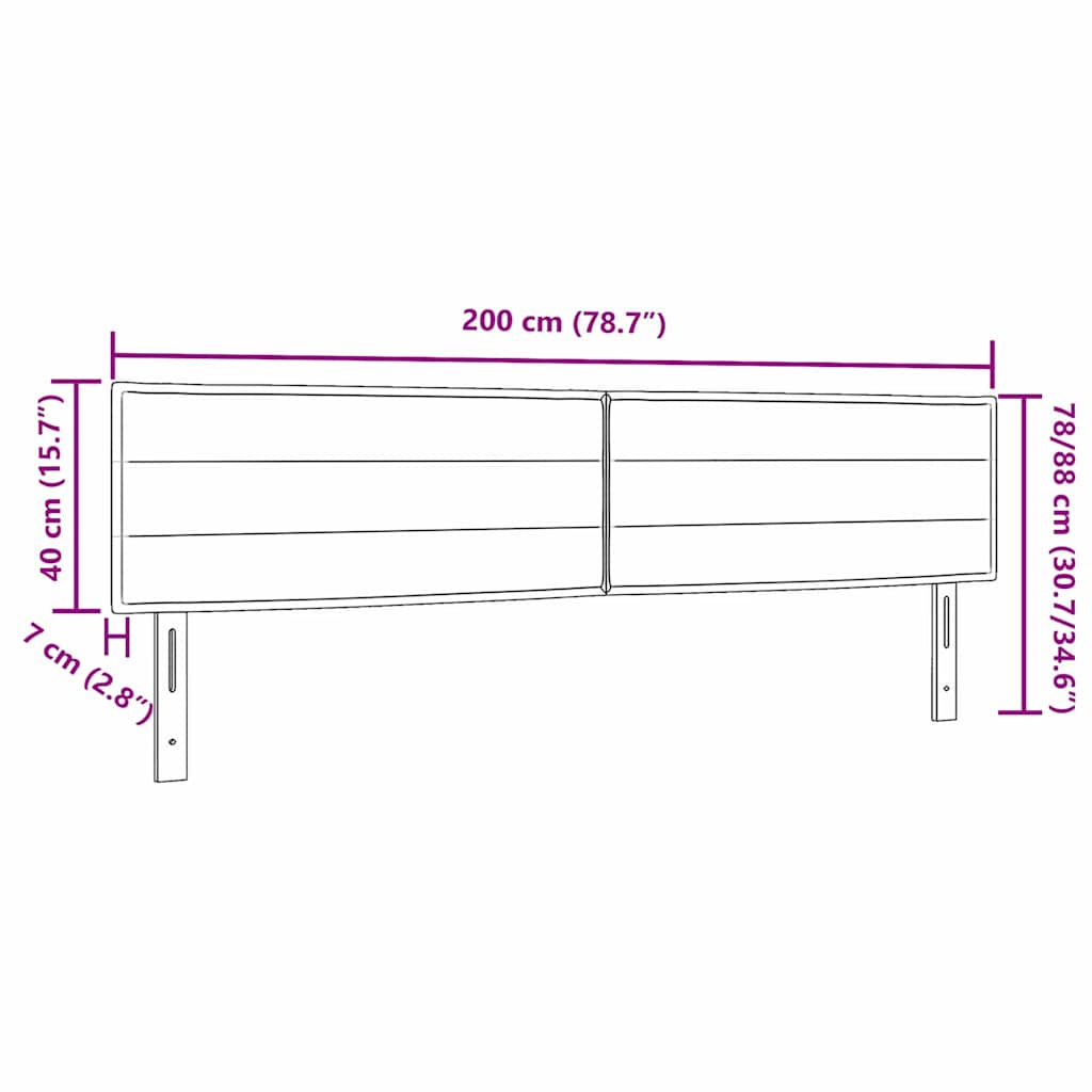 Kopfteil Taupe 200 cm Stoff
