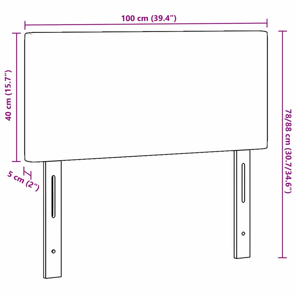 Kopfteil Creme 100 cm Cordstoff