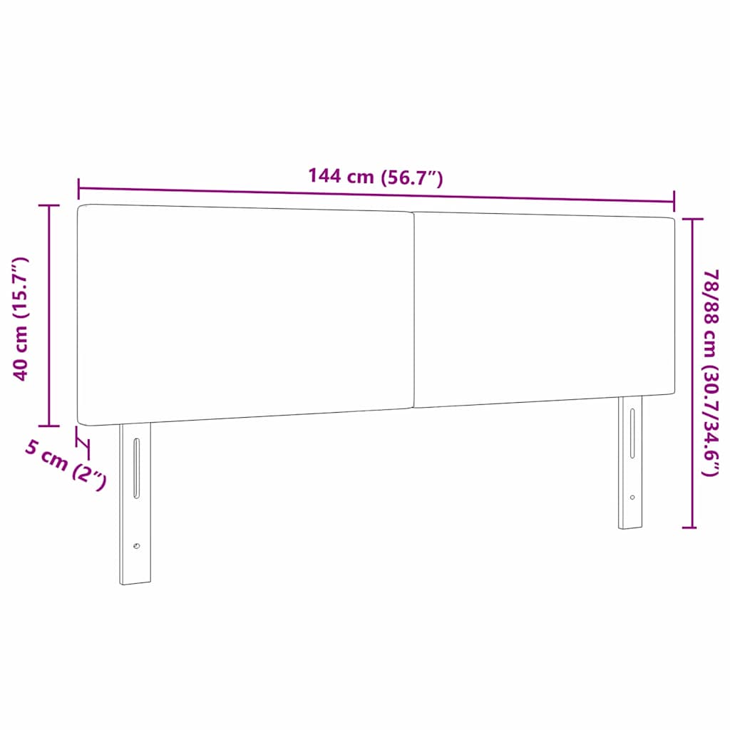 Kopfteil Hellgrün-Grau 144 cm Cordstoff