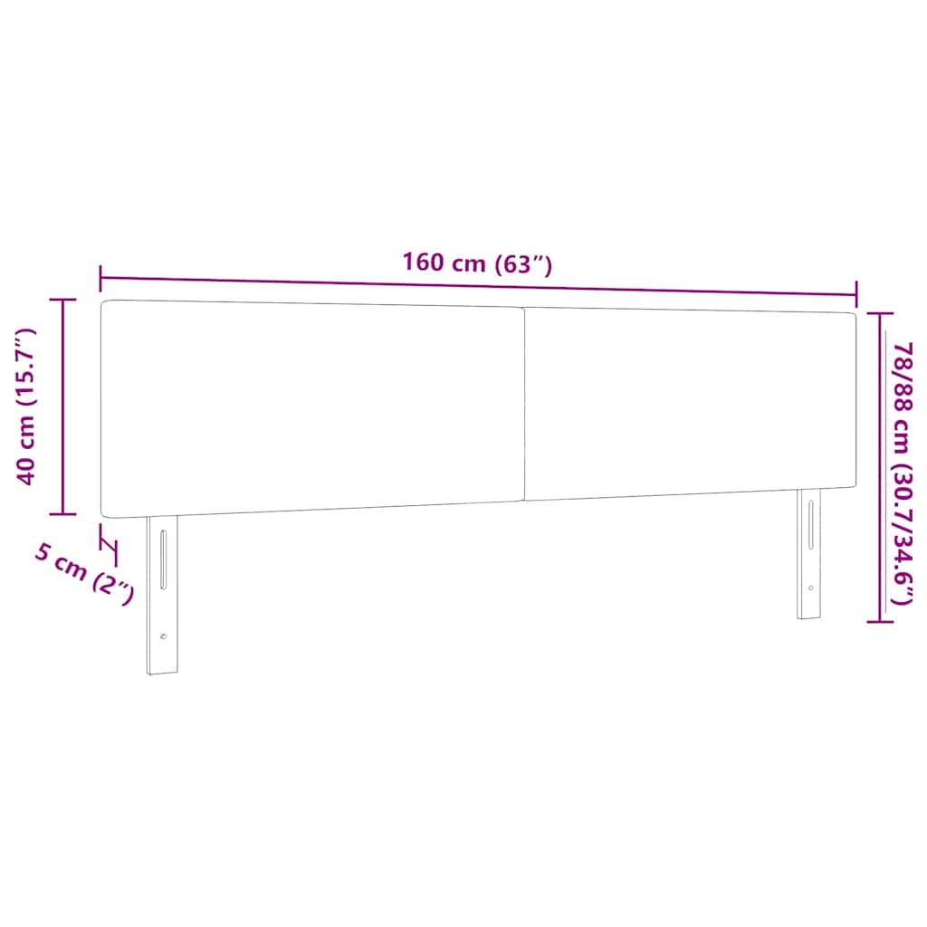 Kopfteil Dunkelgrau 160 cm Cordstoff