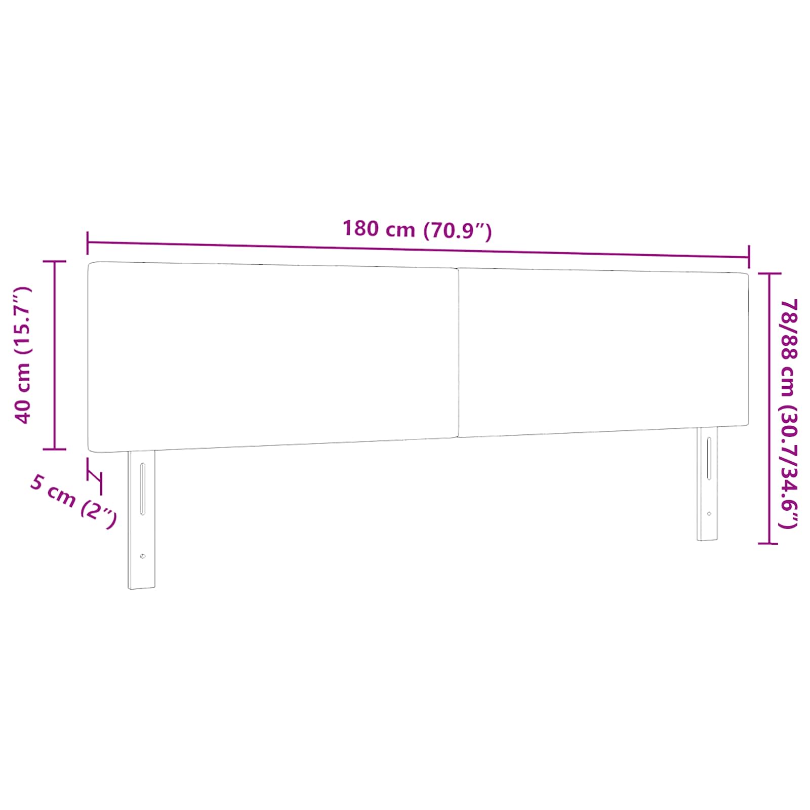Kopfteil Hellgrün-Grau 180 cm Cordstoff