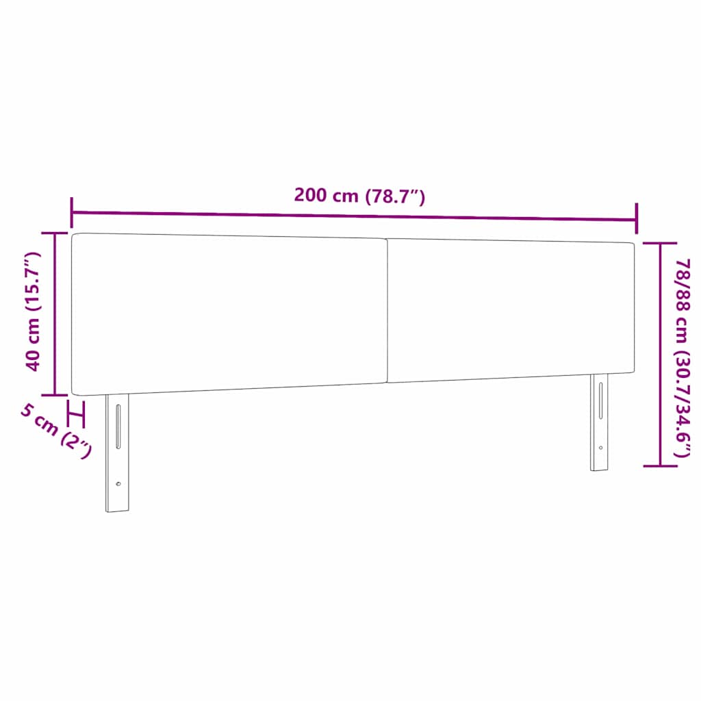 Kopfteil Hellgrün-Grau 200 cm Cordstoff
