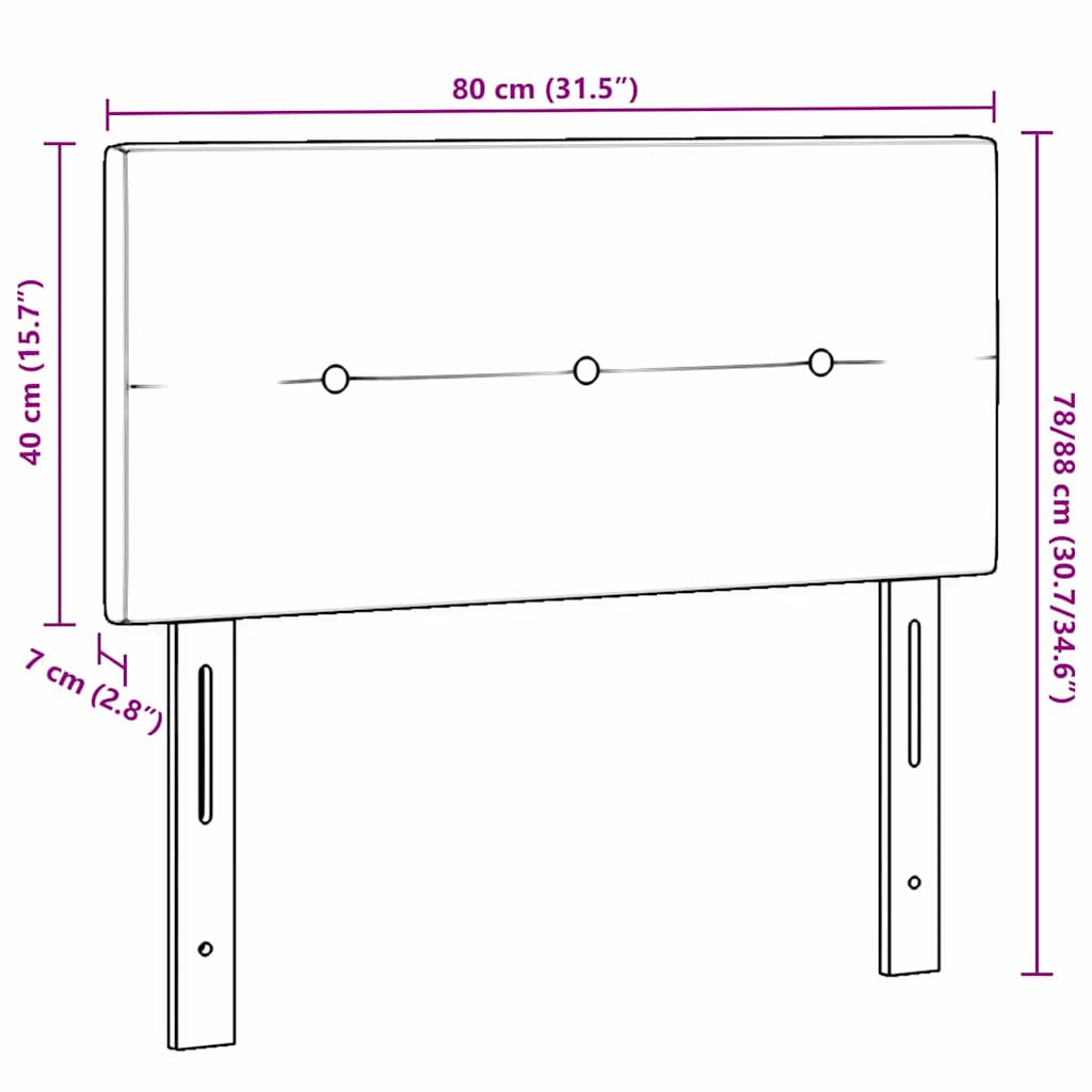 Höhenverstellbares Kopfteil mit Kopfteil Dunkelgrau 80 cm Stoff