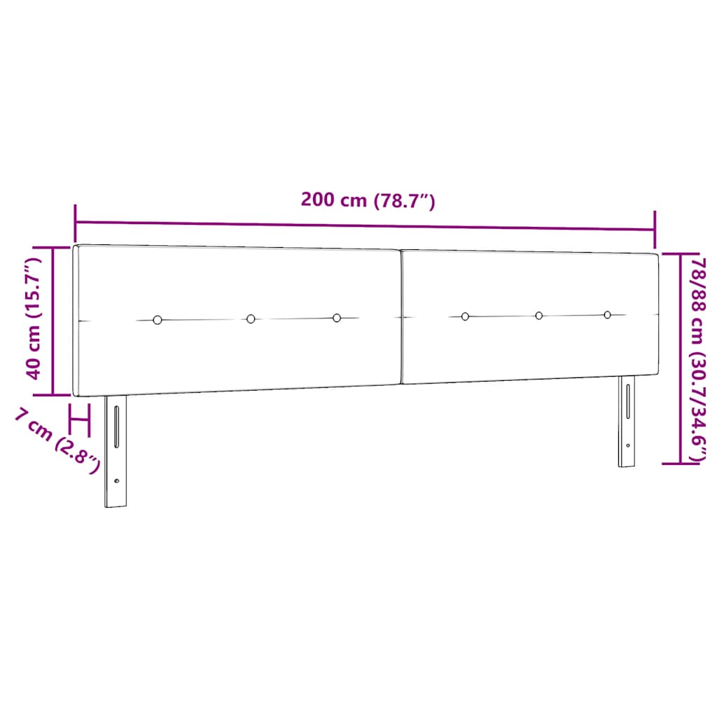 Kopfteil Dunkelgrün 200 cm Samt