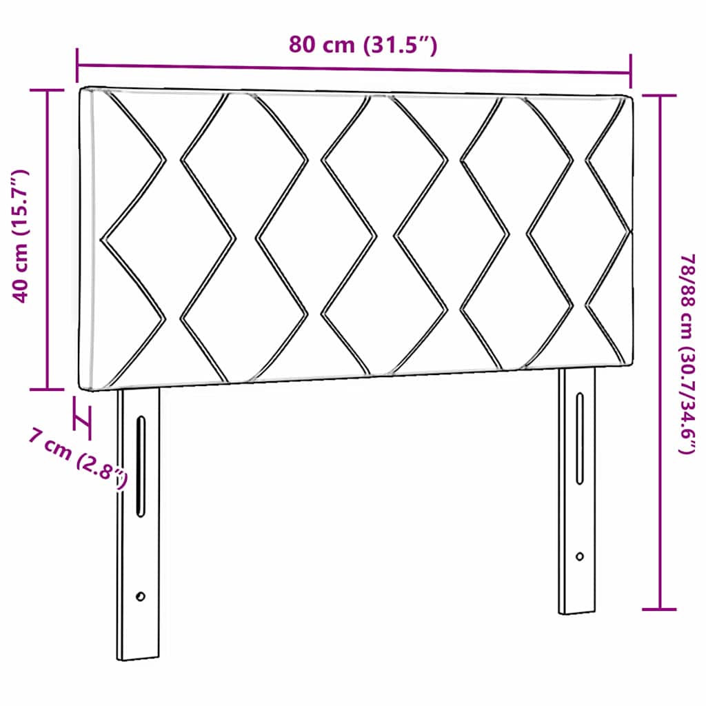 Kopfteil Dunkelbraun 80 cm Stoff